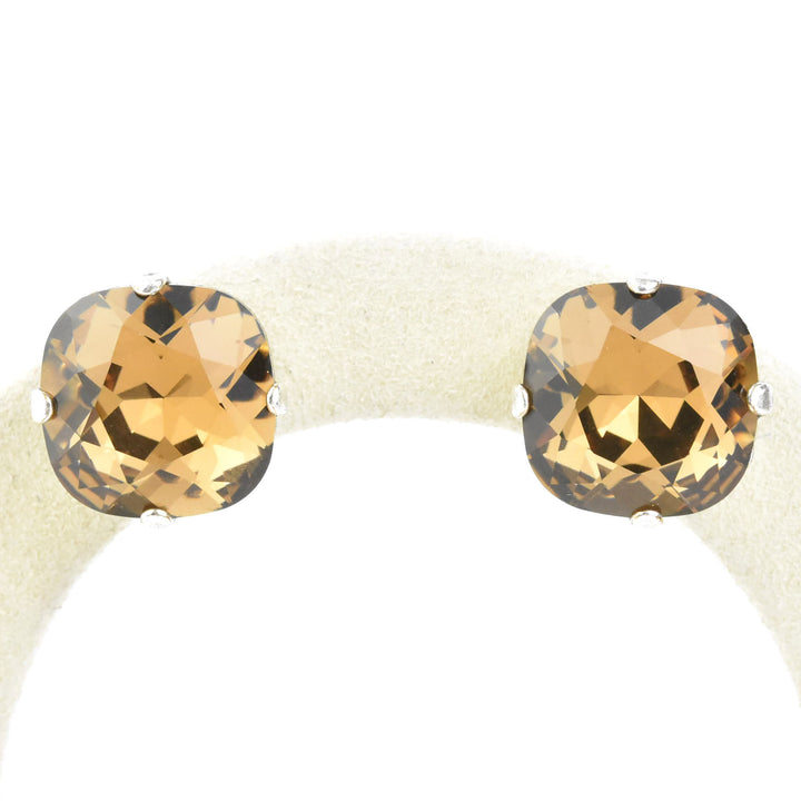 Classic Crystal Studs in Silver Plate