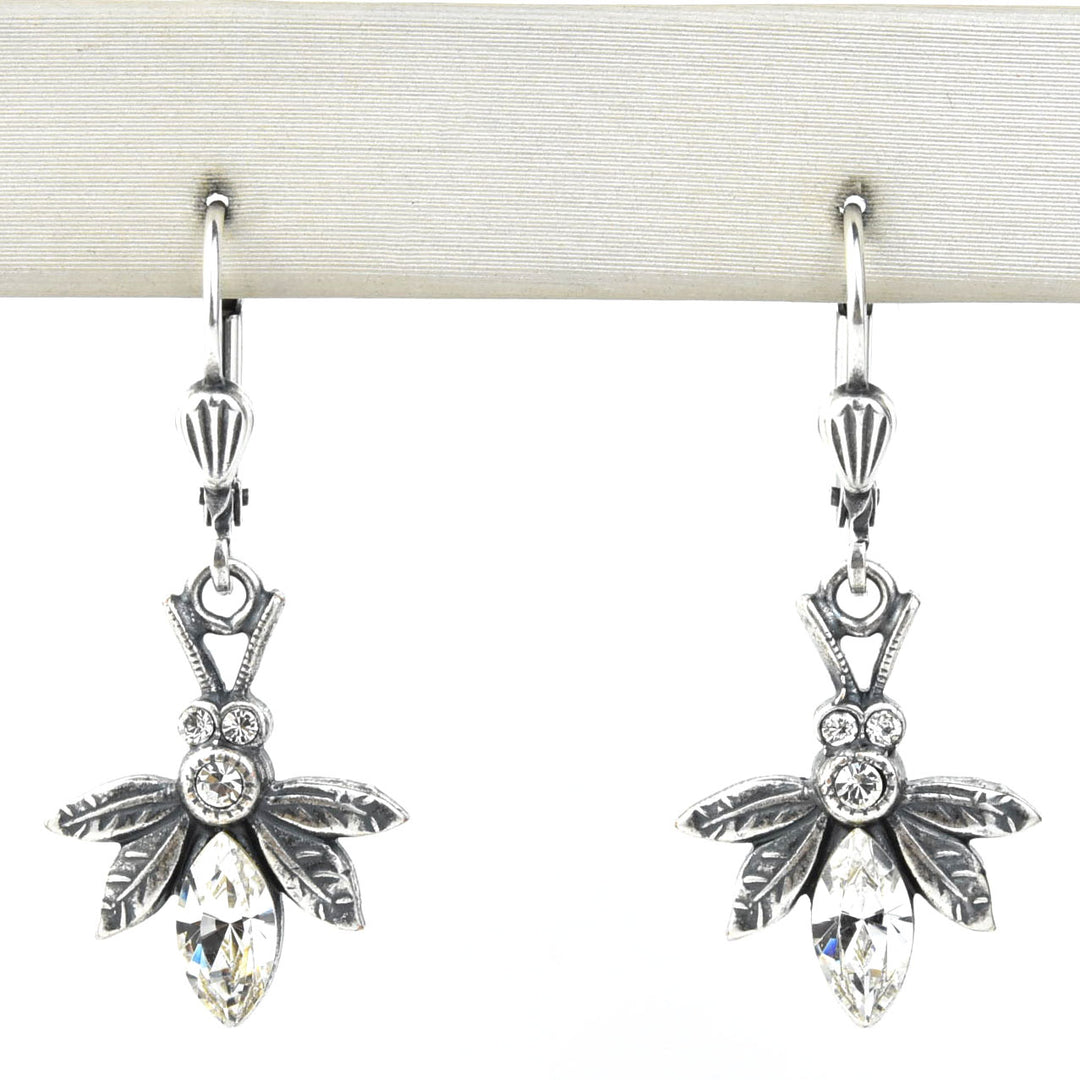 Little Silver Tone Bee Earrings