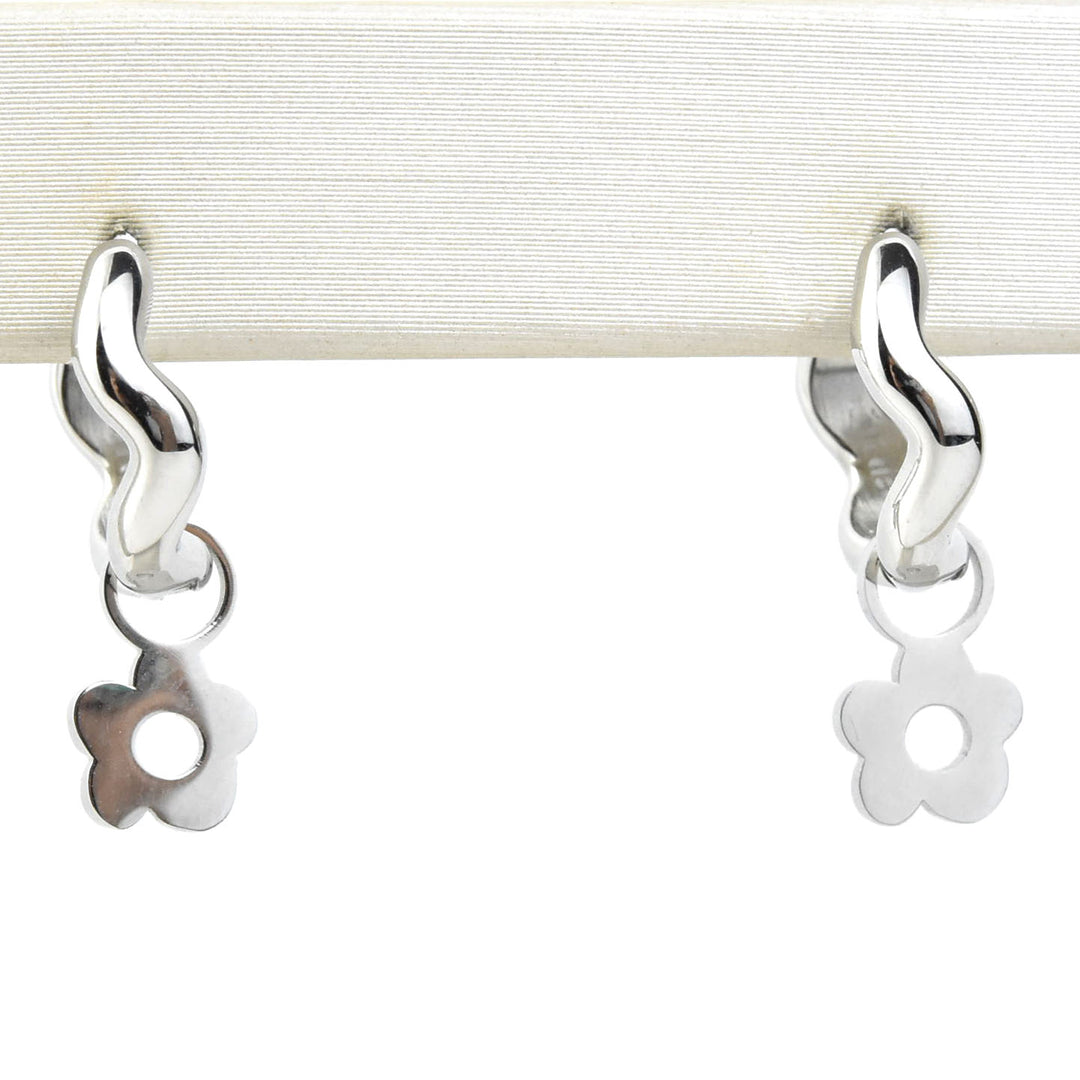 Mini Flower Huggie Hoop Charms - Goldmakers Fine Jewelry