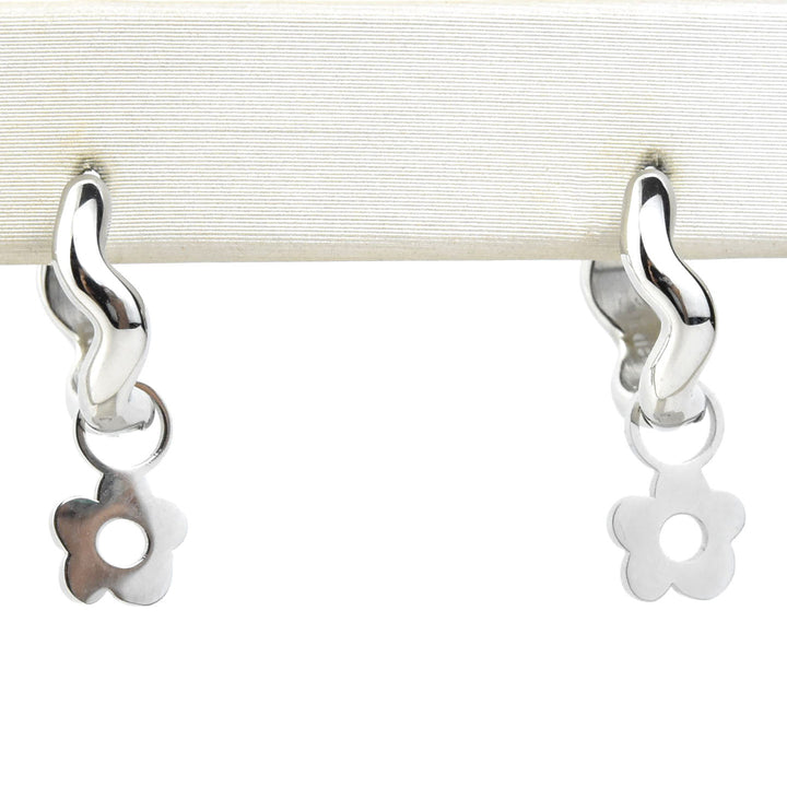Mini Flower Huggie Hoop Charms - Goldmakers Fine Jewelry