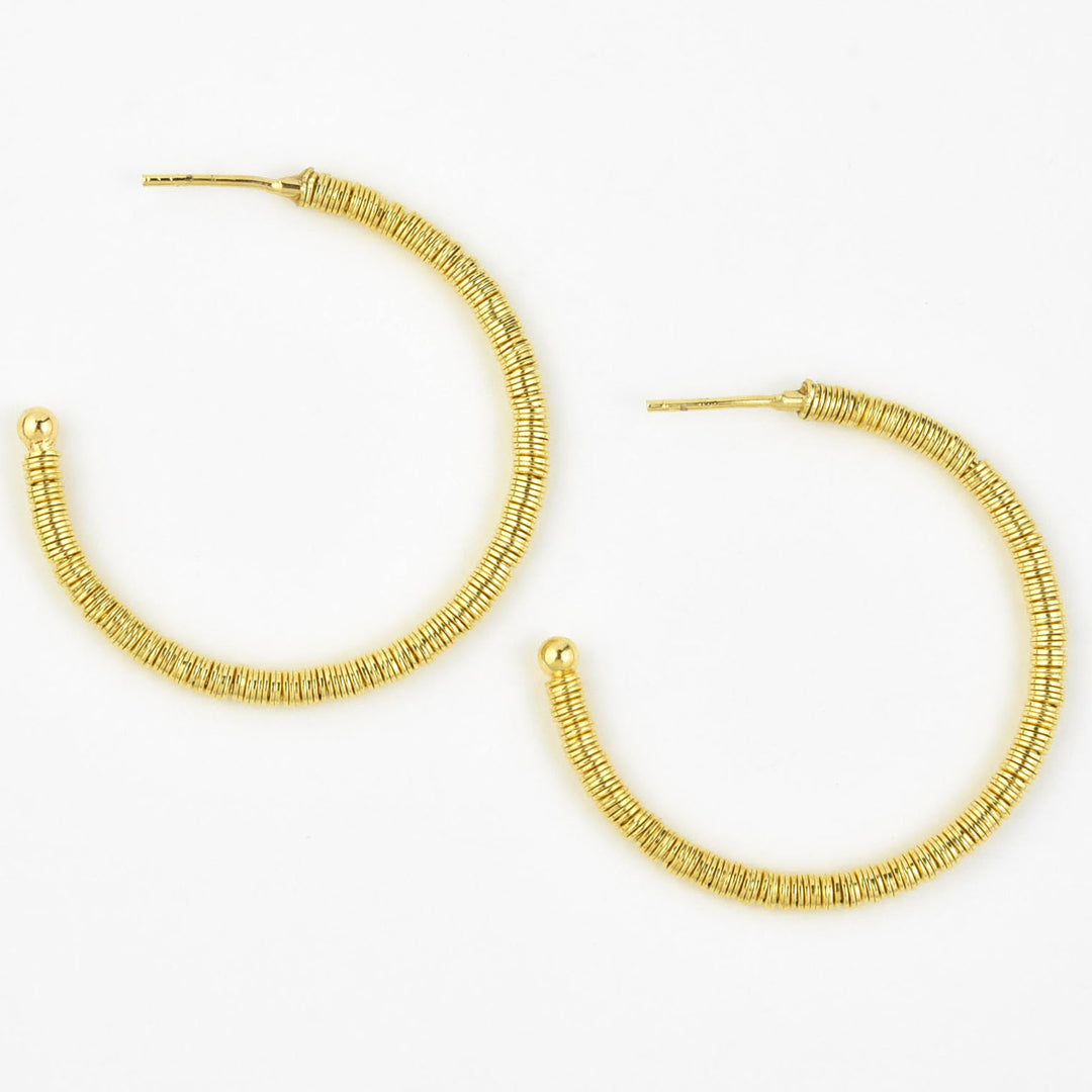 Skinny Bead Hoops Medium