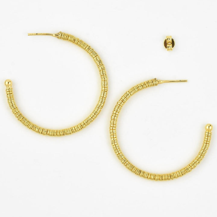 Skinny Bead Hoops Medium