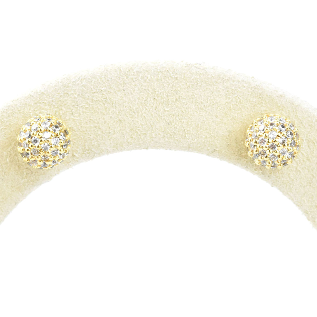 Small Pave Ball Stud with White CZ