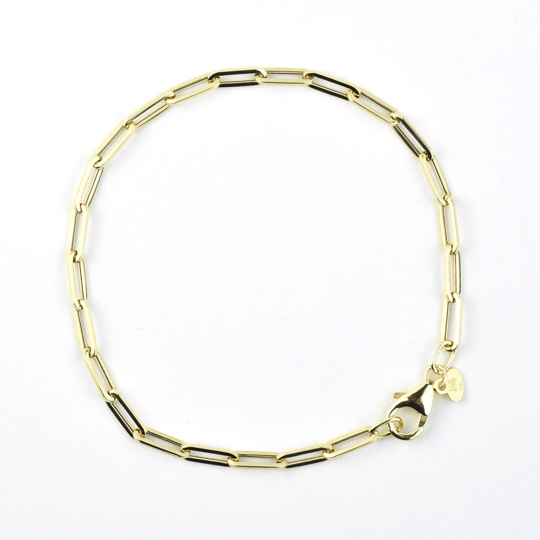 Small Gold Paperclip Bracelet in 14k