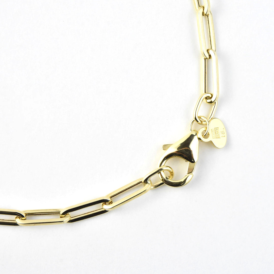 Small Gold Paperclip Bracelet in 14k