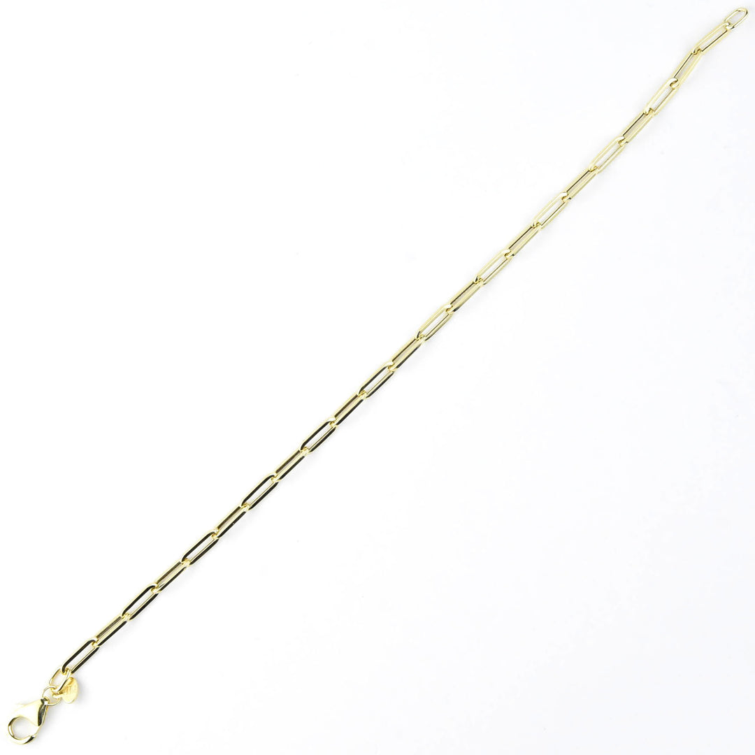 Small Gold Paperclip Bracelet in 14k