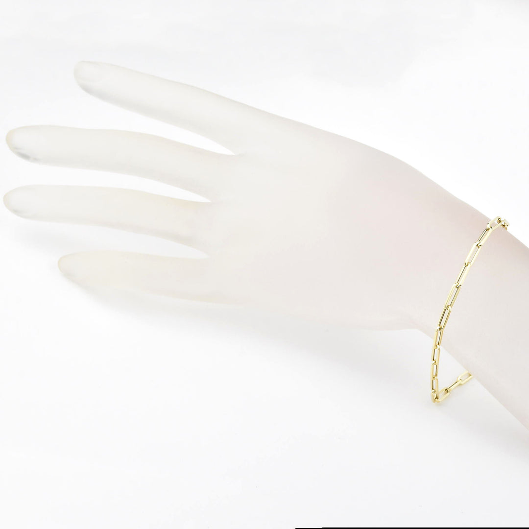 Small Gold Paperclip Bracelet in 14k