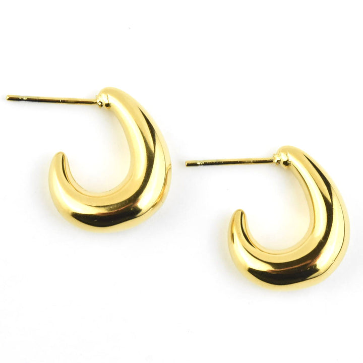 Small Puffy Gold Tone Hoops