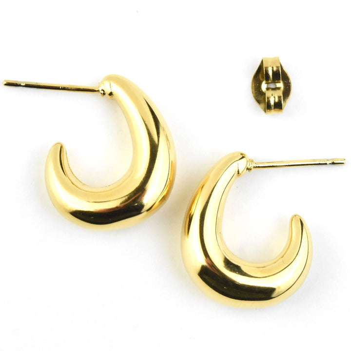 Small Puffy Gold Tone Hoops