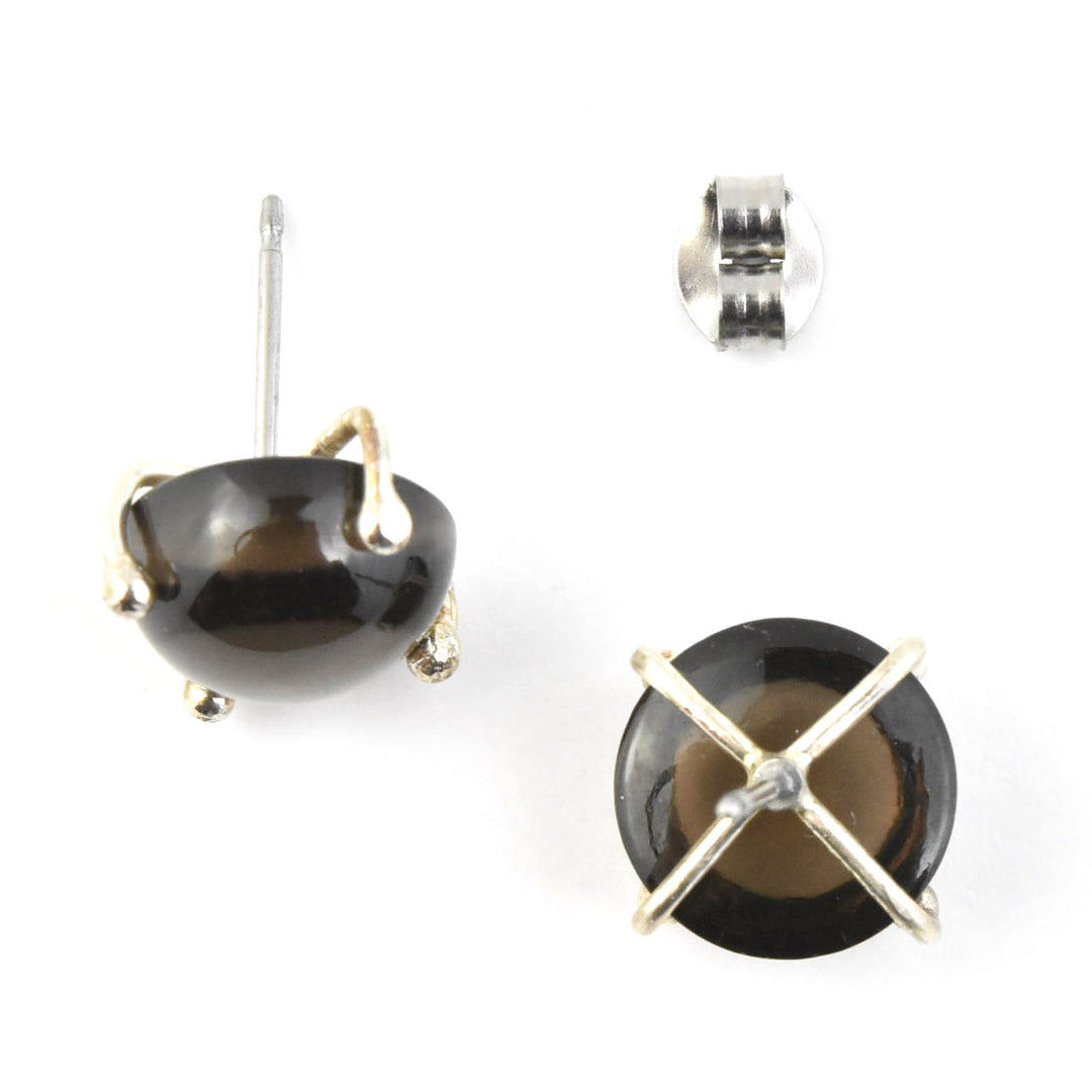 Sterling Silver Smokey Quartz Studs - Goldmakers Fine Jewelry
