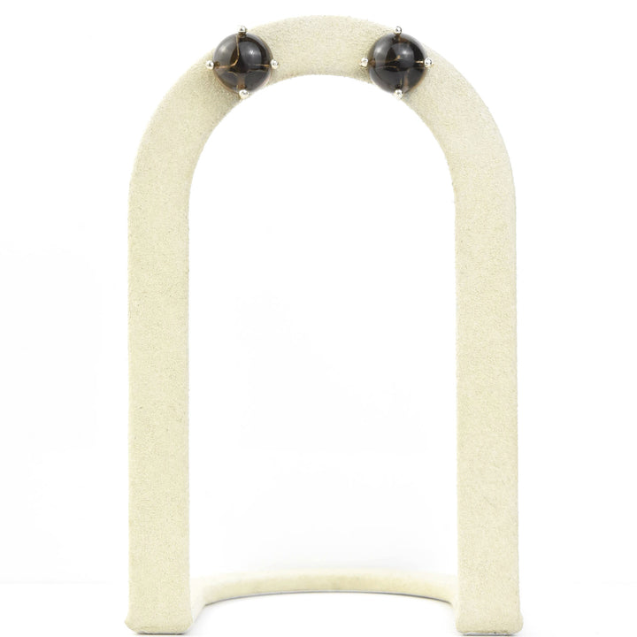 Sterling Silver Smokey Quartz Studs - Goldmakers Fine Jewelry