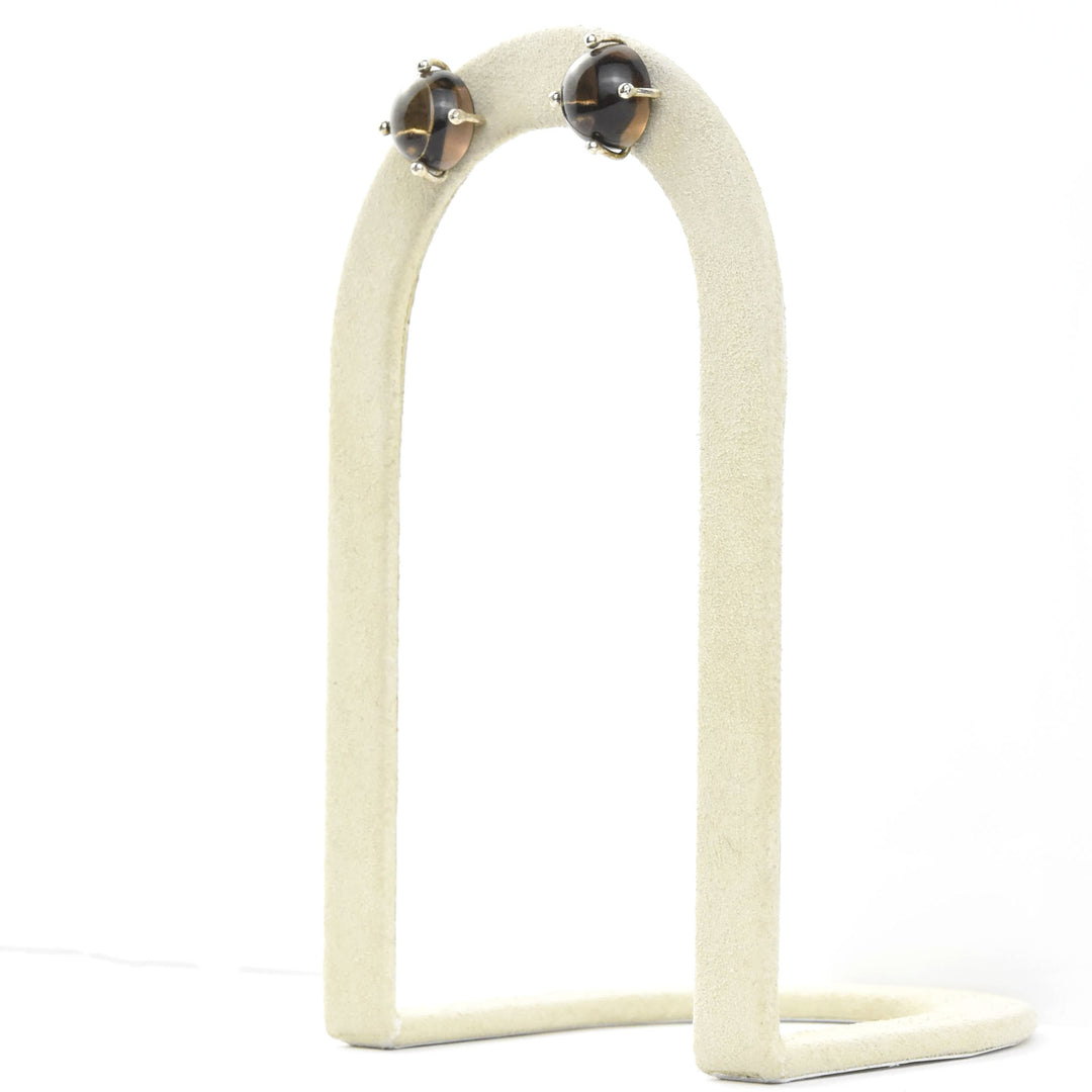 Sterling Silver Smokey Quartz Studs - Goldmakers Fine Jewelry