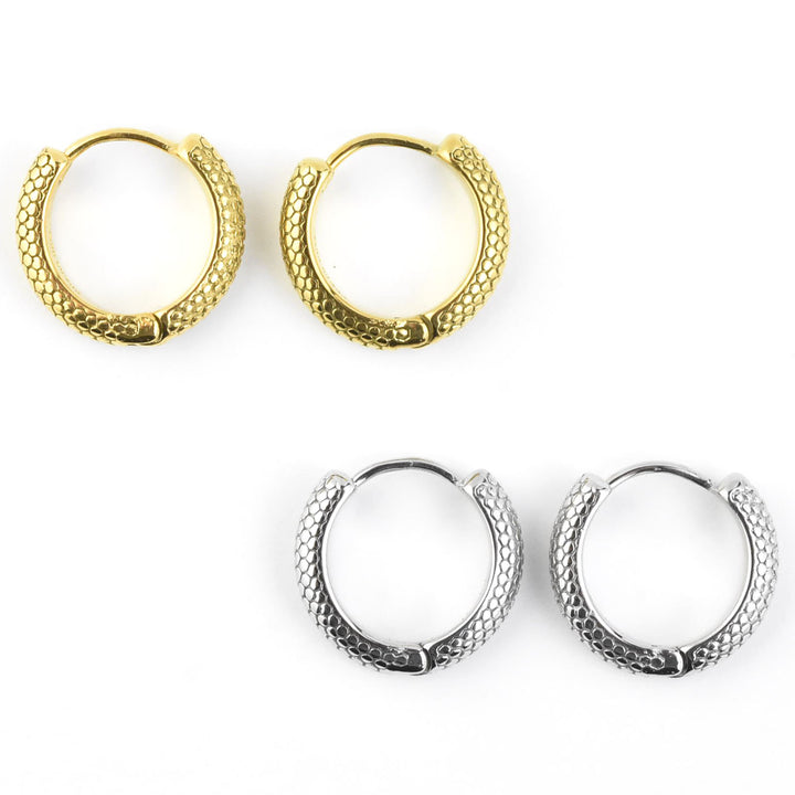 Snake Chunky Huggie Hoops - Goldmakers Fine Jewelry