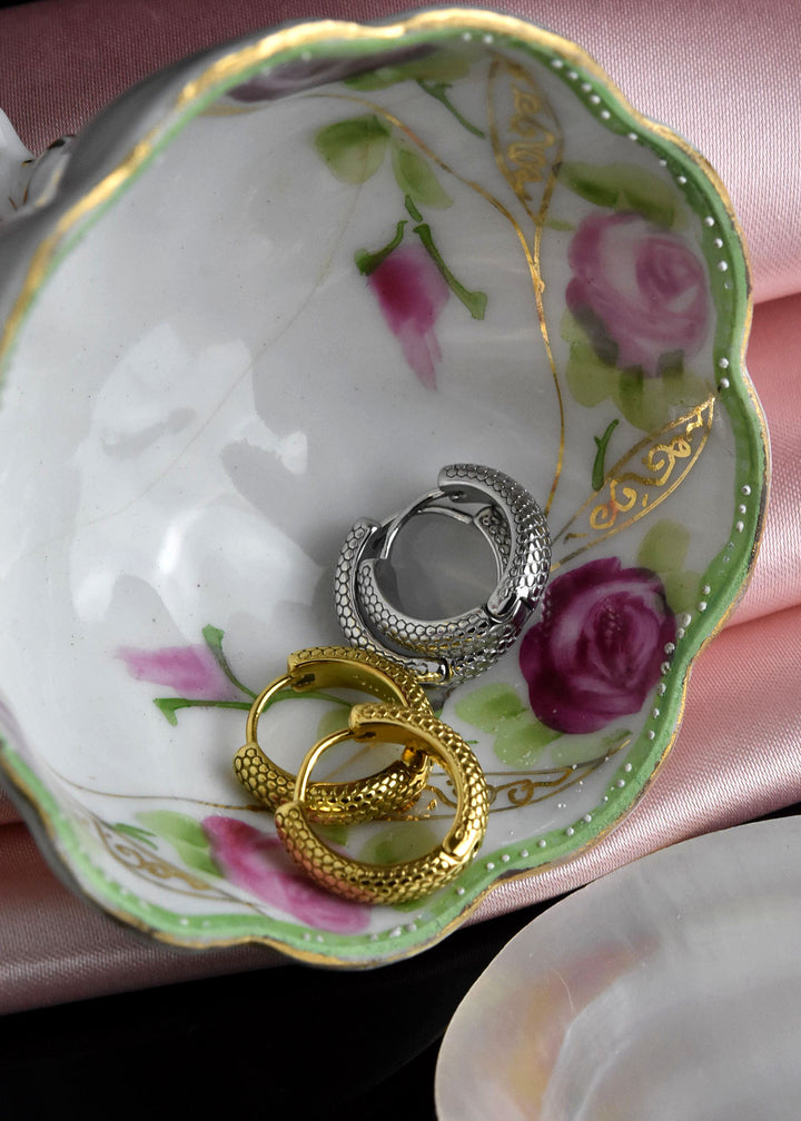 Snake Chunky Huggie Hoops - Goldmakers Fine Jewelry