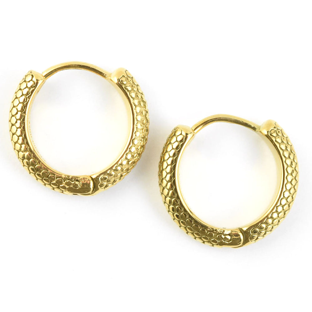 Snake Chunky Huggie Hoops - Goldmakers Fine Jewelry