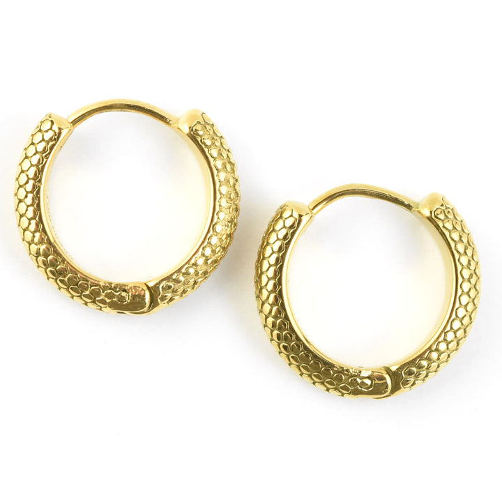 Snake Chunky Huggie Hoops - Goldmakers Fine Jewelry