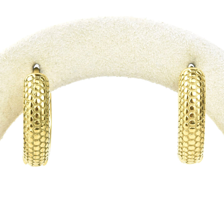 Snake Chunky Huggie Hoops - Goldmakers Fine Jewelry