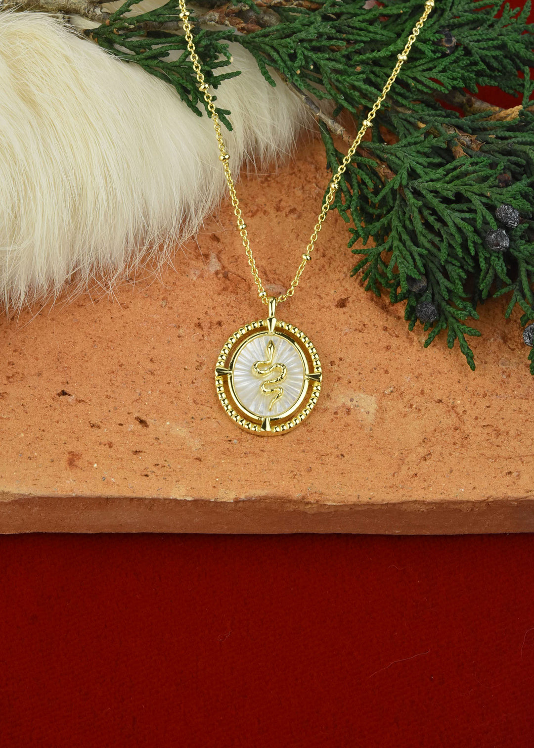 Snake Medallion with Mother of Pearl