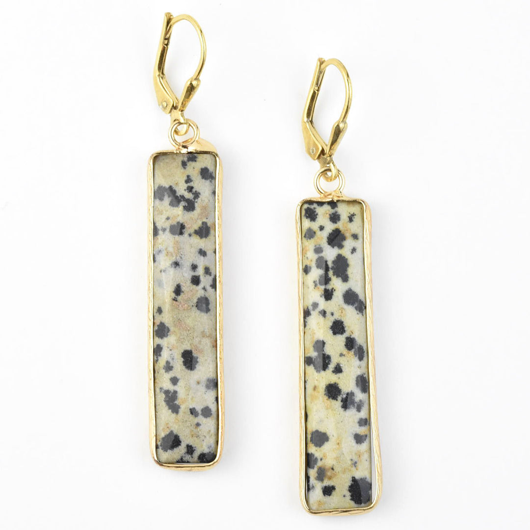 Speckled Jasper Rectangle Earrings