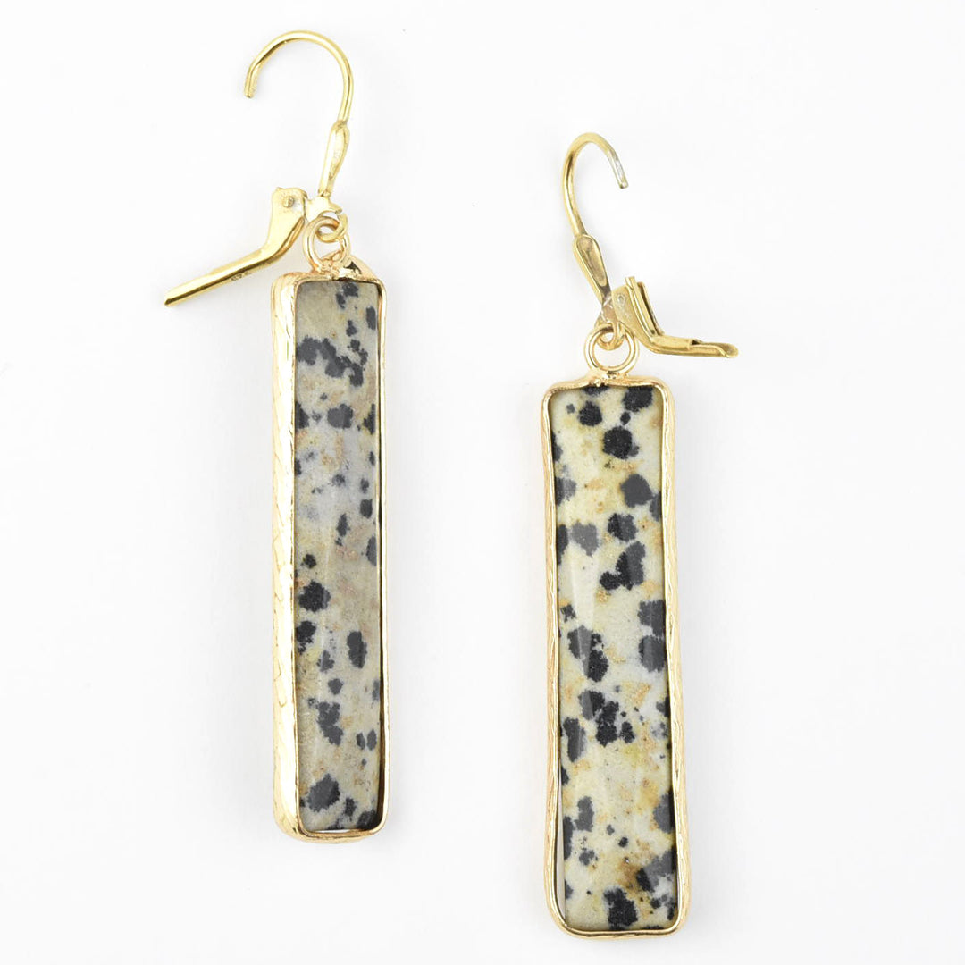 Speckled Jasper Rectangle Earrings