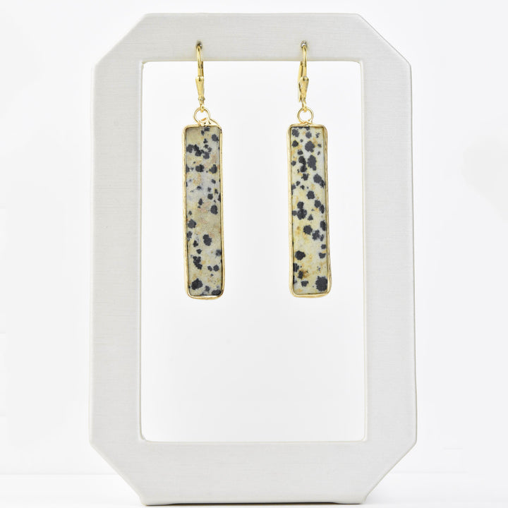 Speckled Jasper Rectangle Earrings