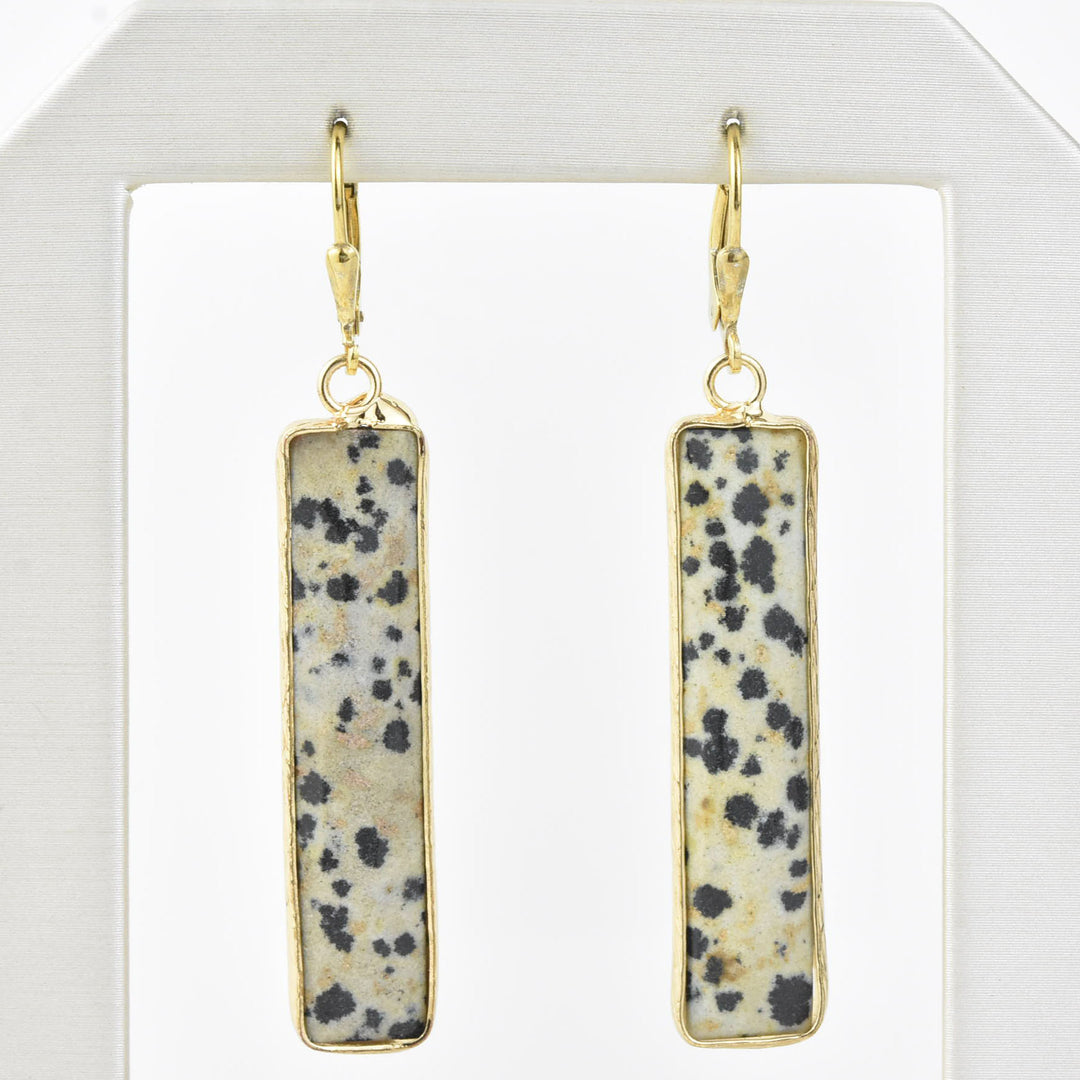 Speckled Jasper Rectangle Earrings