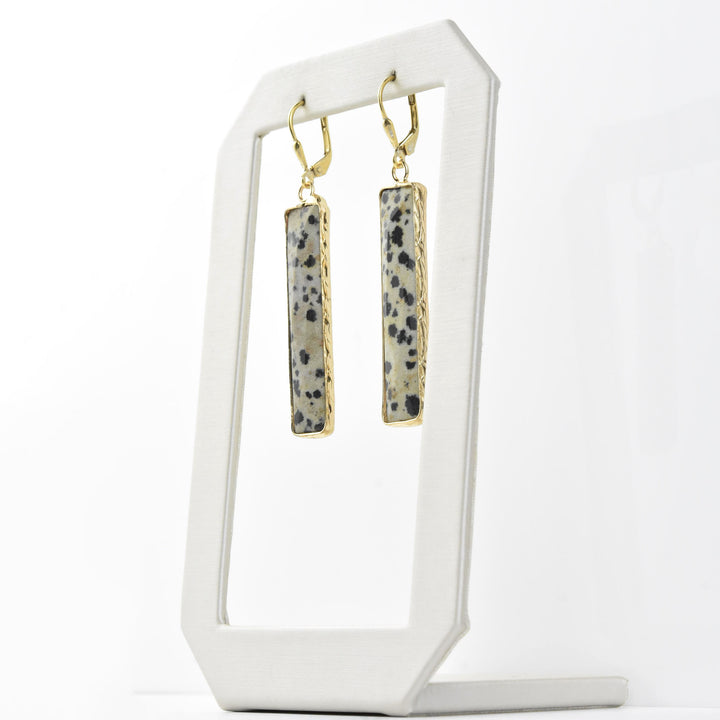 Speckled Jasper Rectangle Earrings