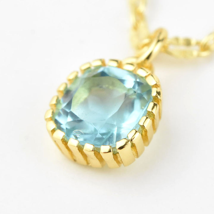 Square Blue Topaz Necklace