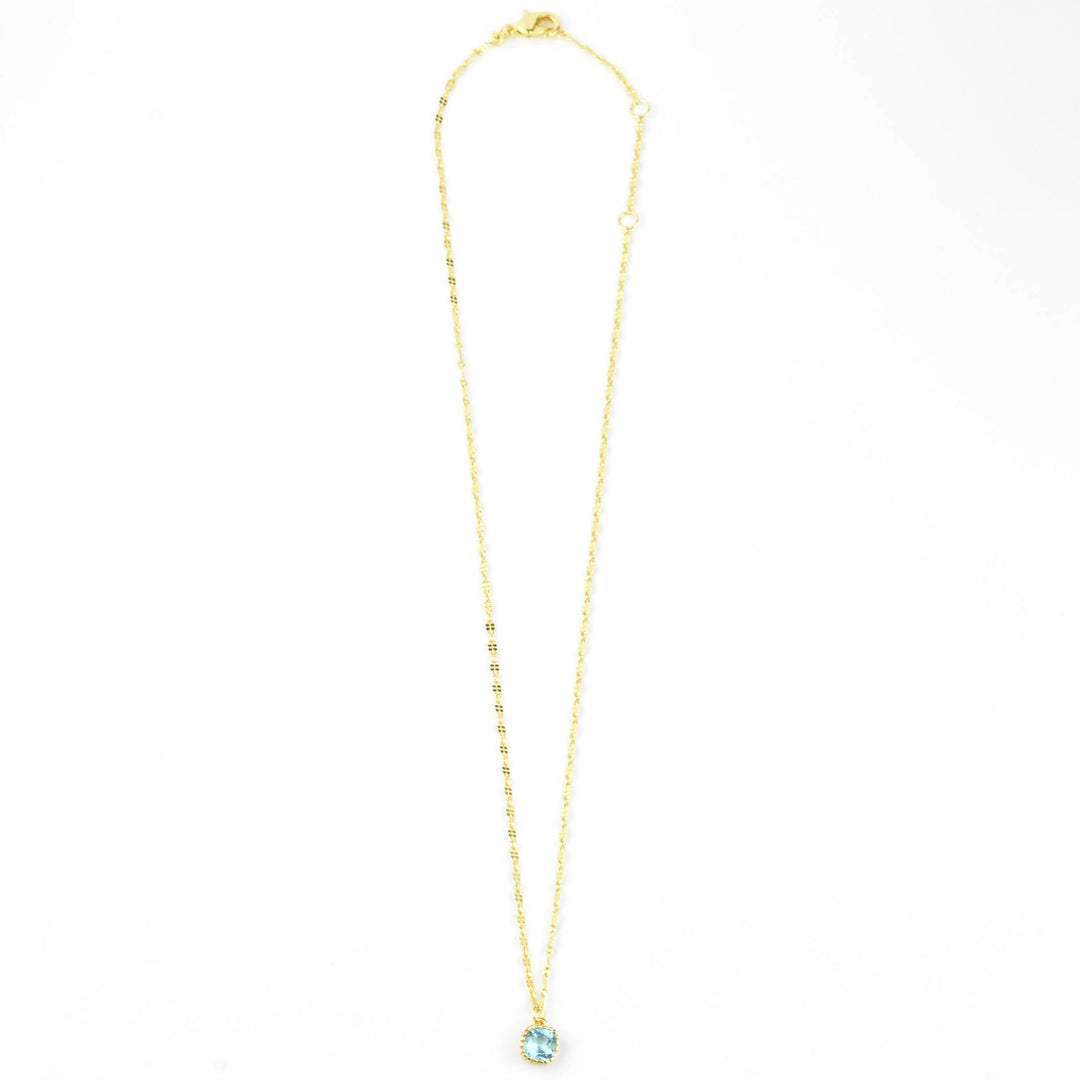 Square Blue Topaz Necklace