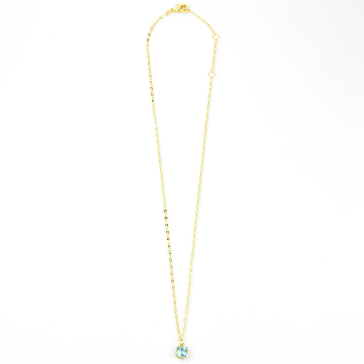 Square Blue Topaz Necklace