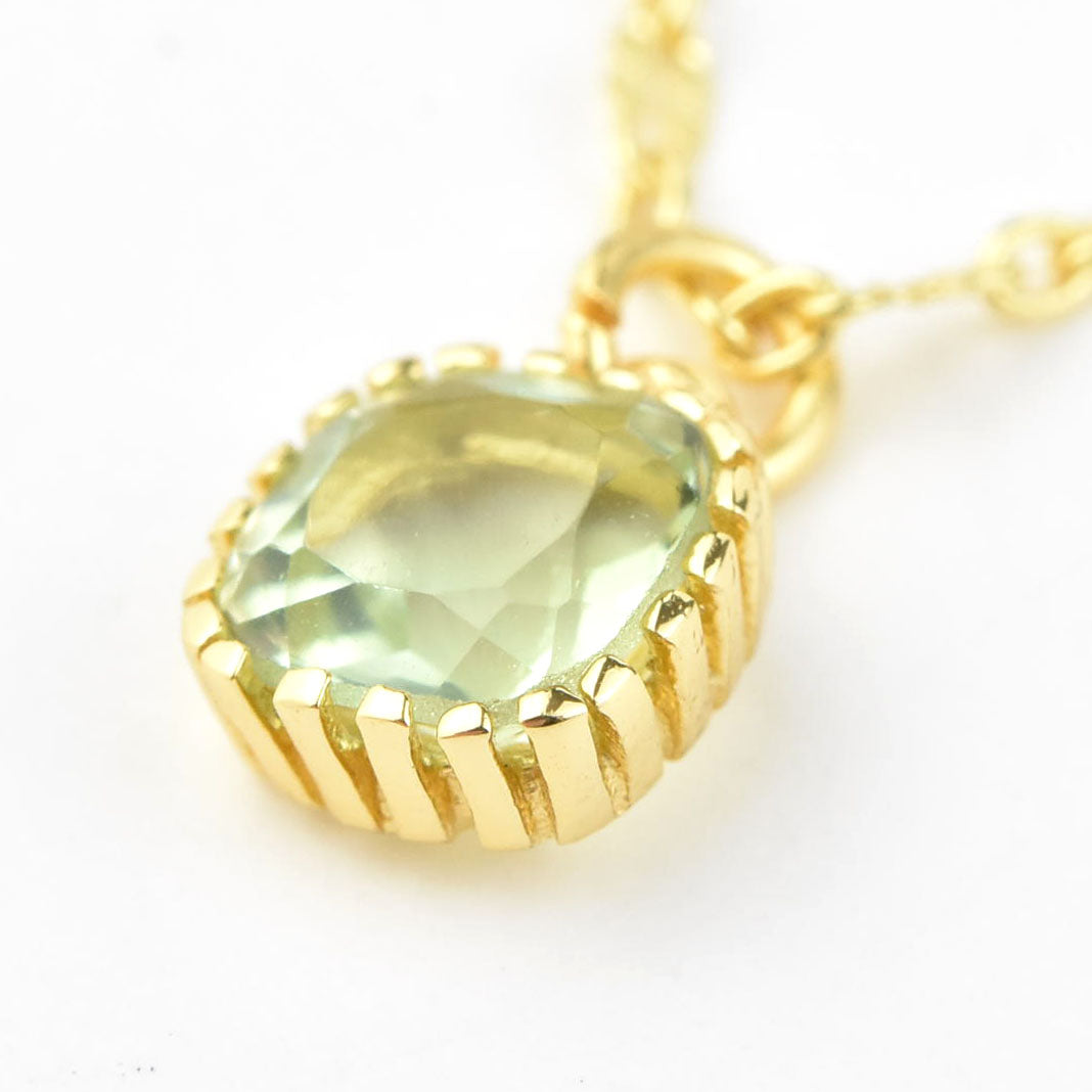 Square Green Amethyst Necklace