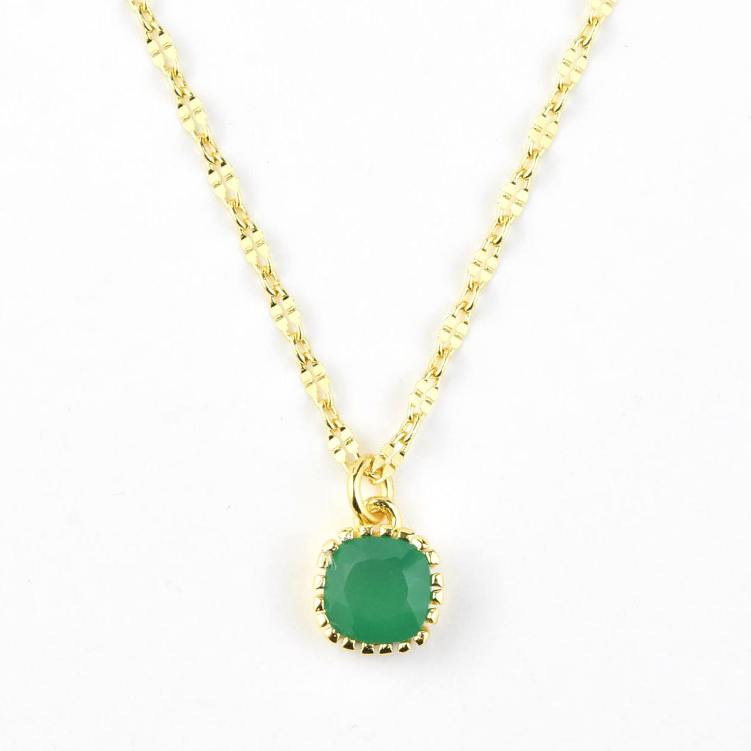 Square Green Onyx Necklace