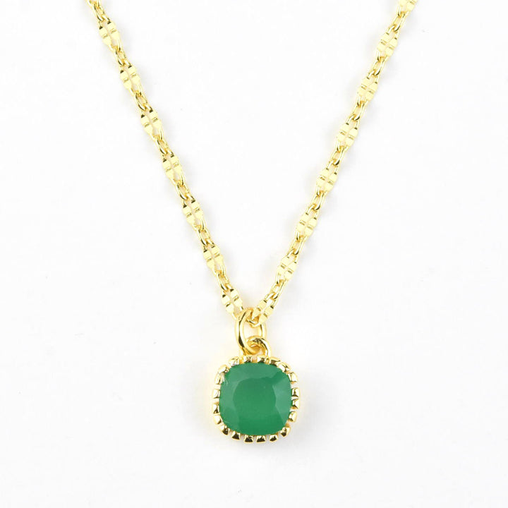 Square Green Onyx Necklace