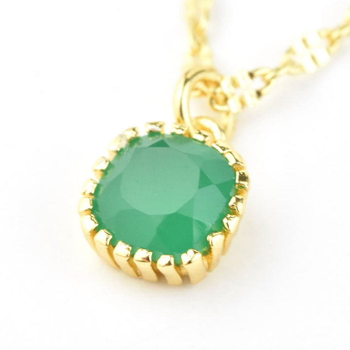 Square Green Onyx Necklace