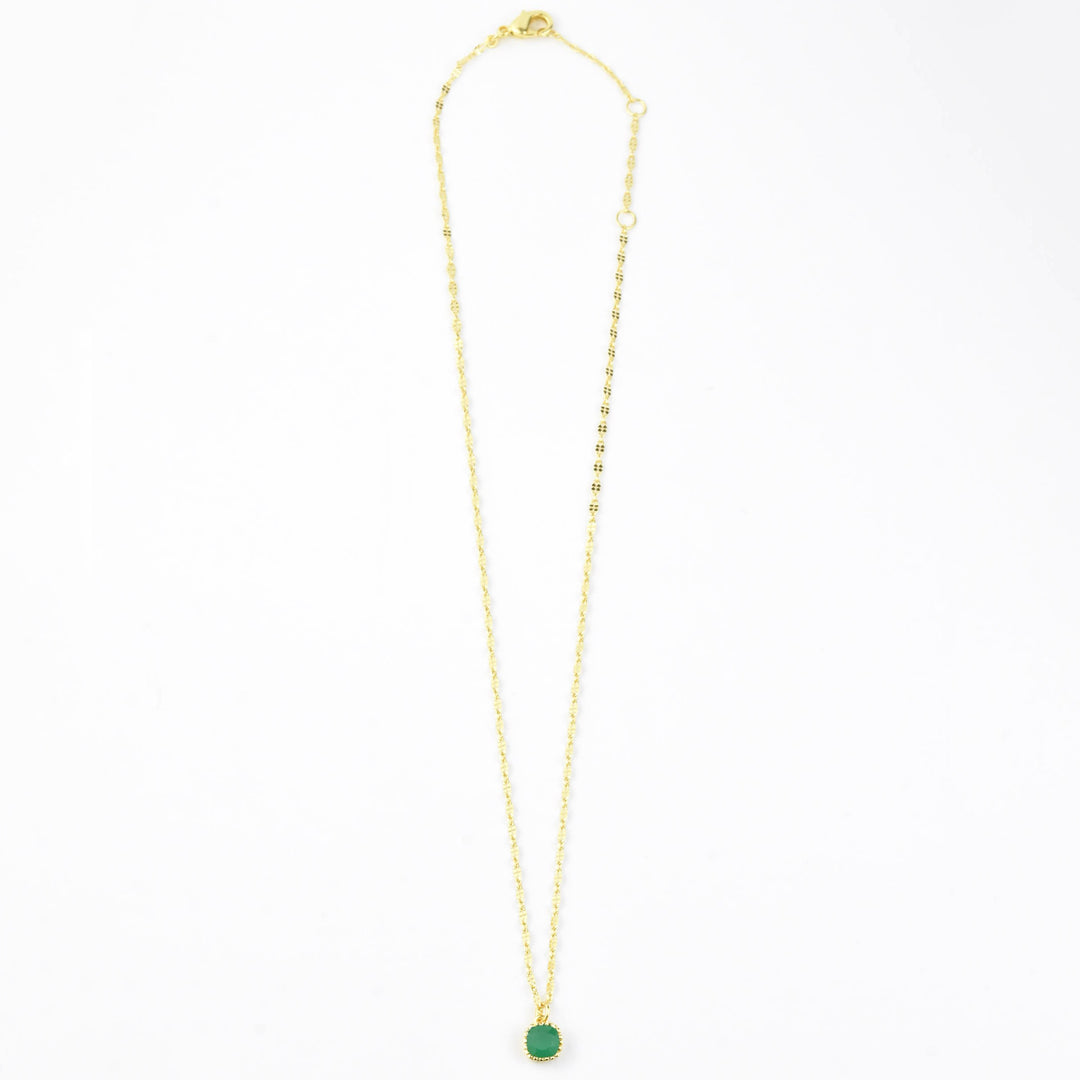 Square Green Onyx Necklace
