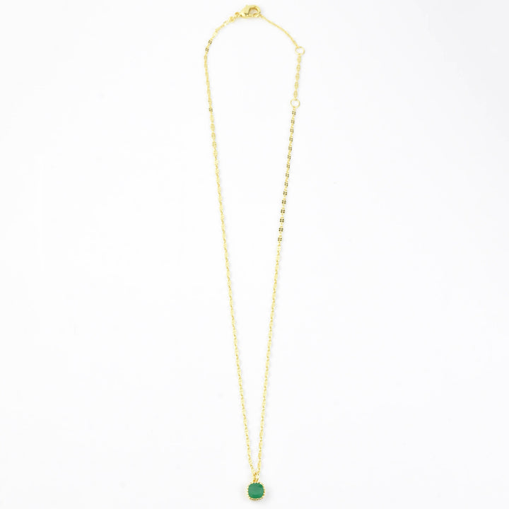 Square Green Onyx Necklace