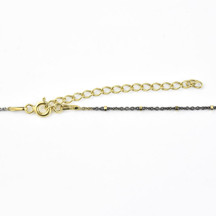 Square Moonstone Two Tone Necklace