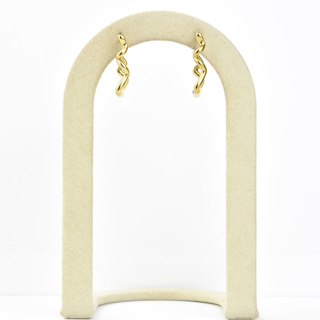 Squiggly Rounded Rectangle Huggie Hoops