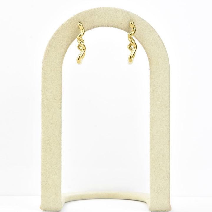 Squiggly Rounded Rectangle Huggie Hoops