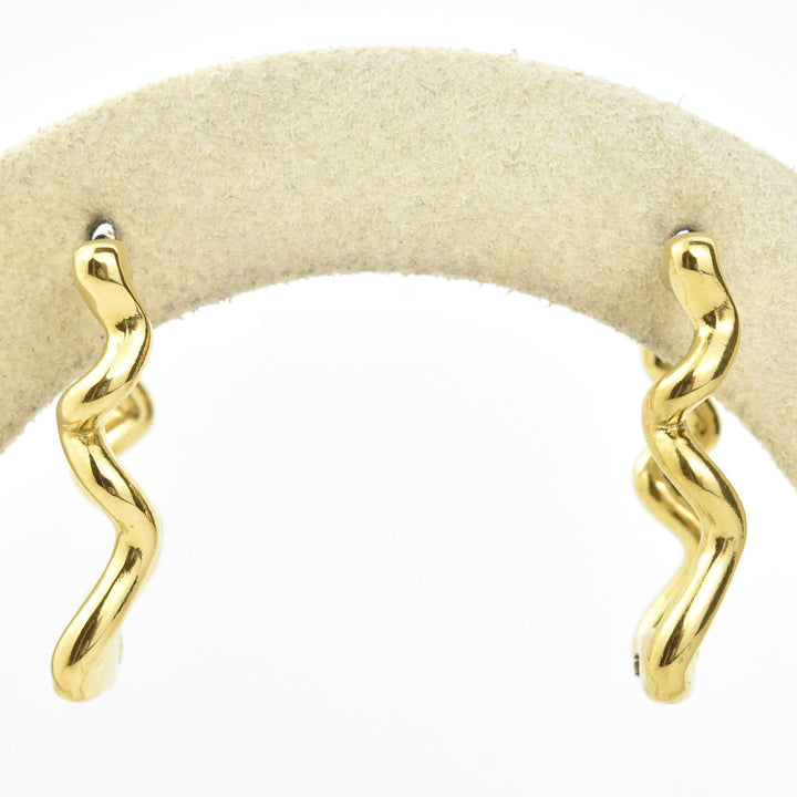 Squiggly Rounded Rectangle Huggie Hoops