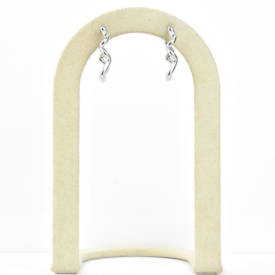 Squiggly Rounded Rectangle Huggie Hoops