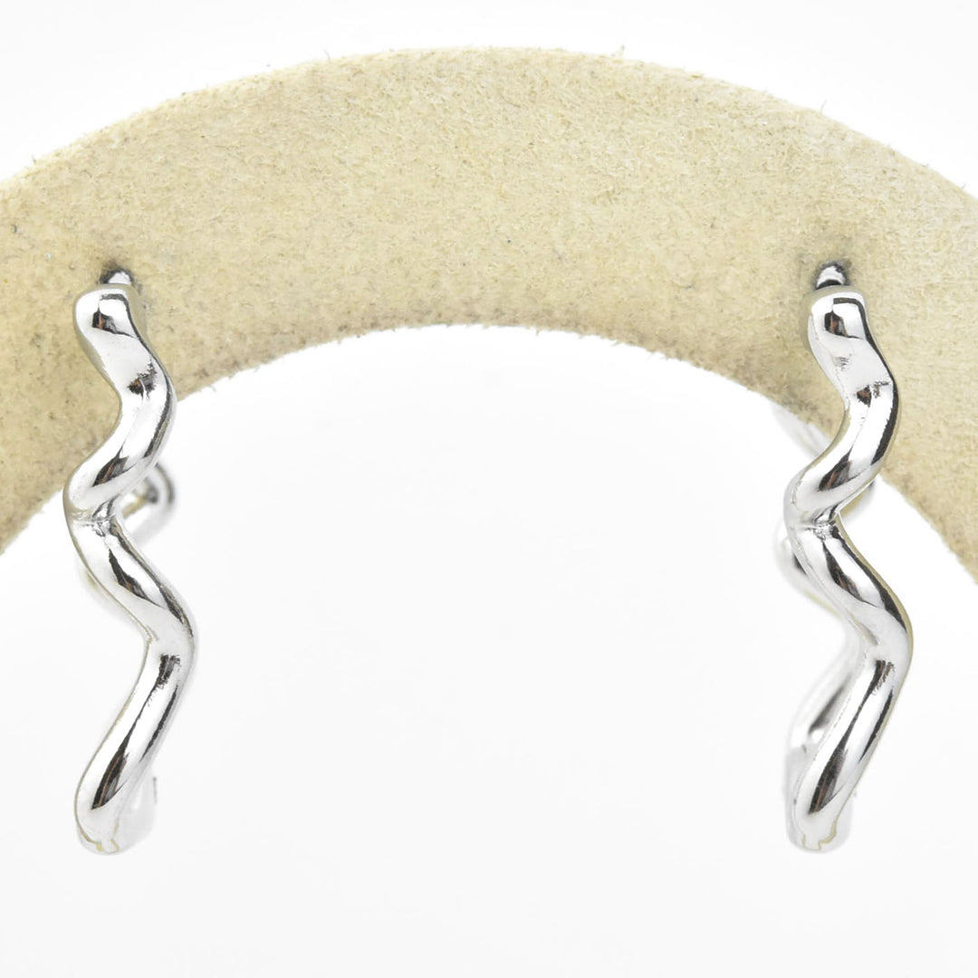 Squiggly Rounded Rectangle Huggie Hoops