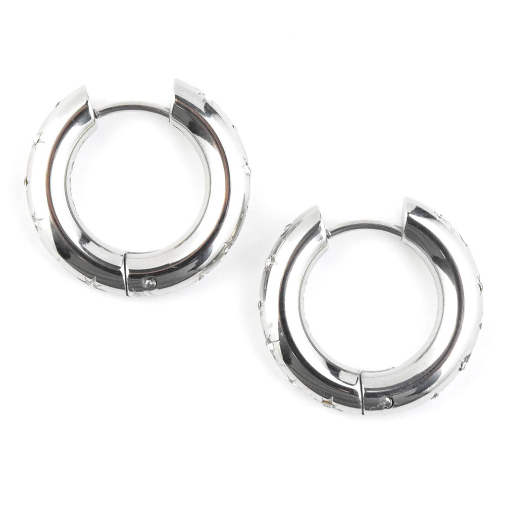 Starburst Chunky Rounded Hoops - Goldmakers Fine Jewelry