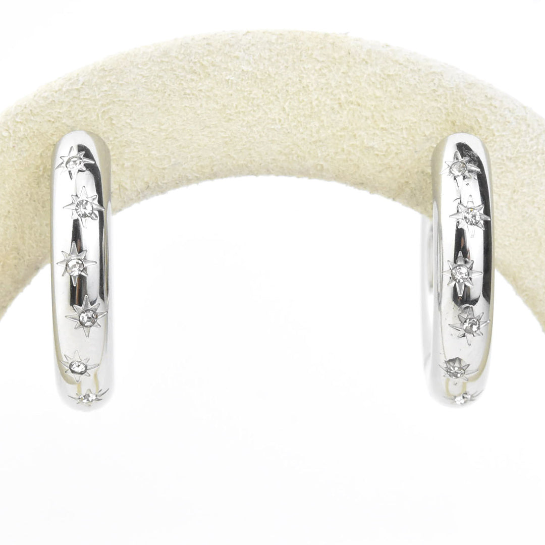 Starburst Chunky Rounded Hoops - Goldmakers Fine Jewelry