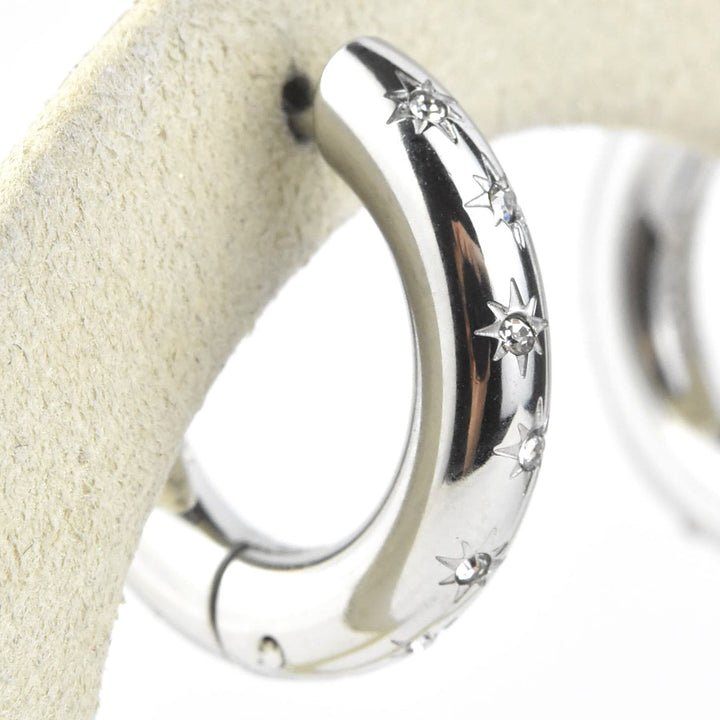 Starburst Chunky Rounded Hoops - Goldmakers Fine Jewelry