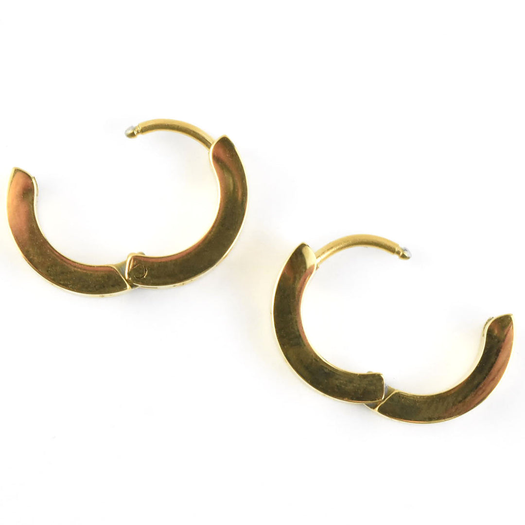 Starburst Chunky Huggie Hoops - Goldmakers Fine Jewelry
