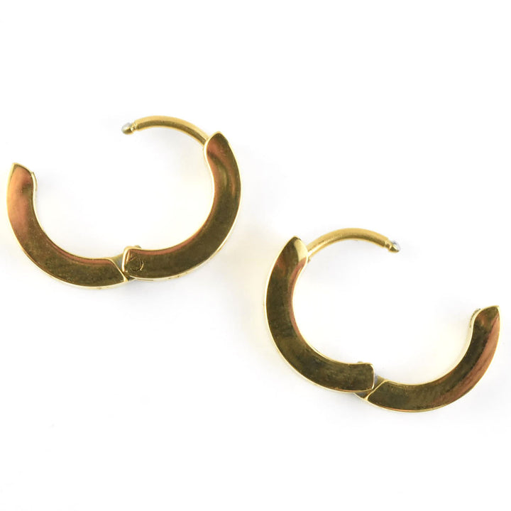 Starburst Chunky Huggie Hoops - Goldmakers Fine Jewelry