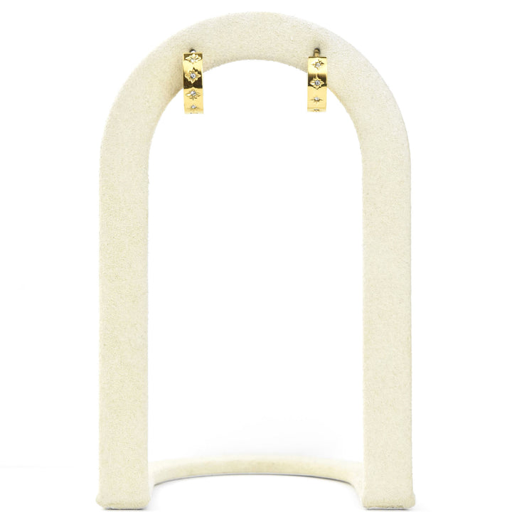Starburst Chunky Huggie Hoops - Goldmakers Fine Jewelry