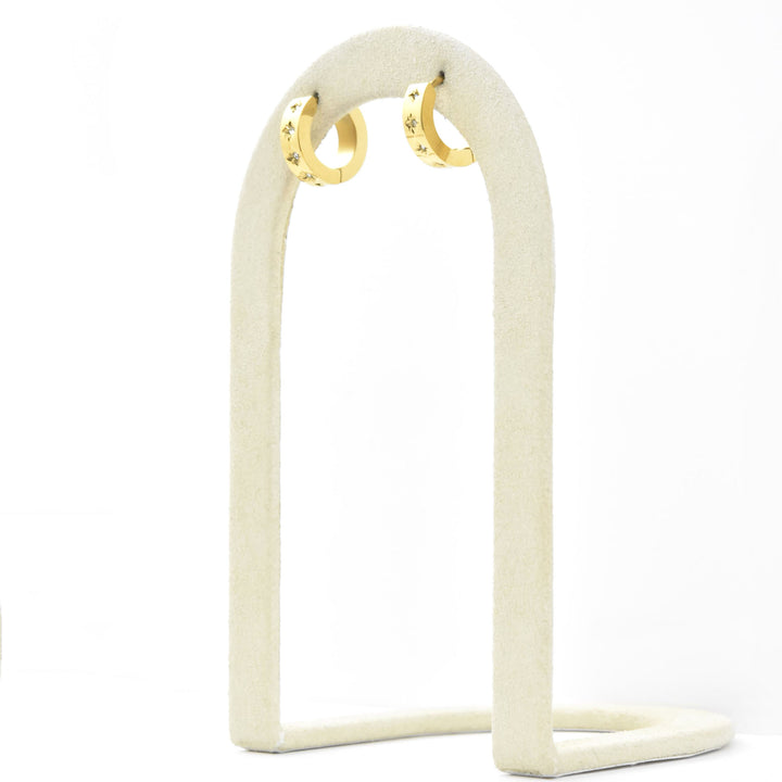 Starburst Chunky Huggie Hoops - Goldmakers Fine Jewelry