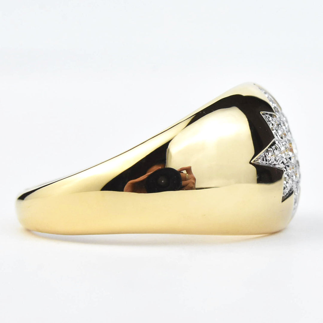 Diamond Starburst Signet Ring - Goldmakers Fine Jewelry